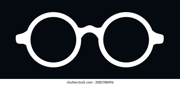 Retro eye glasses icon isolated on black. Vector