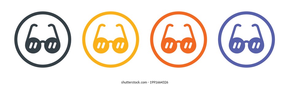 Retro eye glasses vector icon.