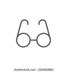 Retro eye glasses vector icon. Glasses Line Icon. Editable Stroke. Pixel Perfect. For Mobile and Web.