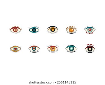 Retro Eye Illustration Element Set