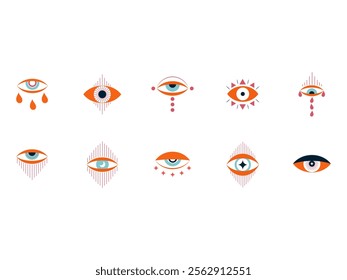 Retro Eye Illustration Element Set