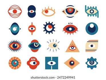 Retro Eye Logo Element Set