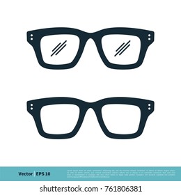 Retro Eyeglasses Icon Vector Logo Template Illustration Design. Vector EPS 10.