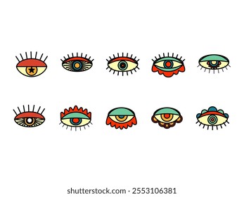Retro Eyes Design Element Set