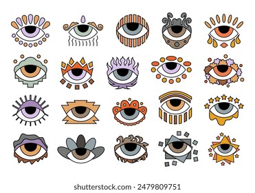 Retro Eyes Illustration Element Set