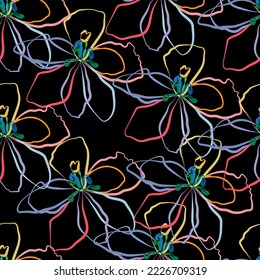 Retro fabric of floral pattern. Suit for ornament, decoration, textile, graphic wallpaper.