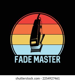 Retro Fade Master Barber Shop funny t-shirt design