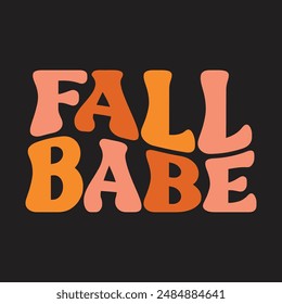 Retro fall babe tshirt design for sale