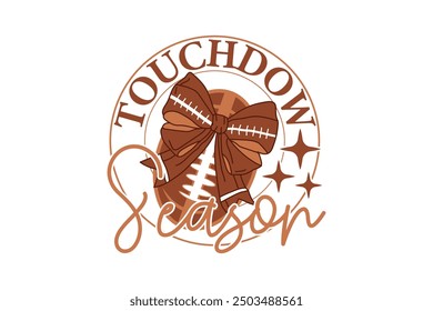 Retro Fall Football Touchdown Season EPS T-shirt Design