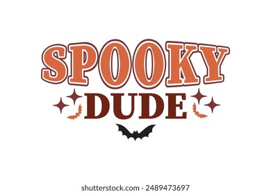 Retro Fall Halloween Varsity Spooky Dude T shirt Design