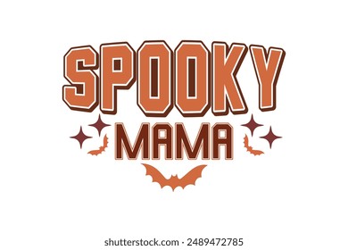 Retro Fall PNG Halloween Spooky Mama T shirt Design