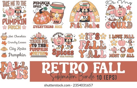 Retro Fall PNG Sublimation Bundle