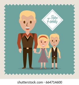 retro family father their children