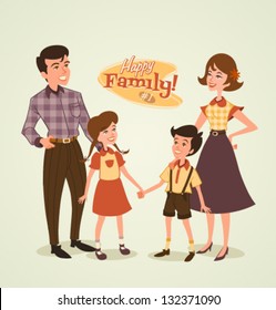Retro Family Illustration