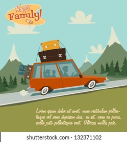 Retro Family Illustration