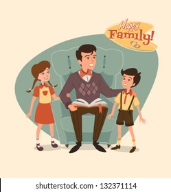 Retro Family Illustration