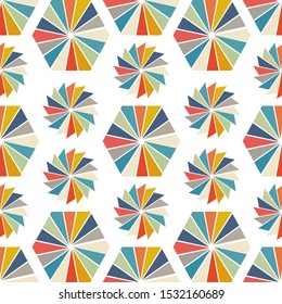 Retro Fanned Color Decal Pattern Background
