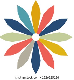 Retro Fanned Color Geometric Icon Decal
