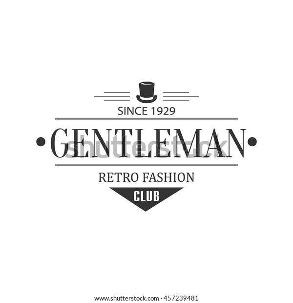 Retro Moda Gentleman Club Etiket Tasarımı.
