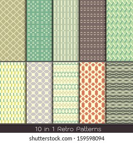 retro fashion patterns collection set for making seamless wallpapers