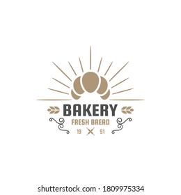 Retro fast food Bakery badge logo design. Perfect for modern hipster burger joints. Vector Illustrtion