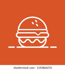 Retro  fast food burger badge logo design. Perfect for modern hipster burger joints. Modern black background with white icon. 