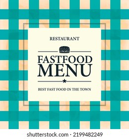 Retro Fast Food menu. Best Fast Food in the town. Vector illustration
