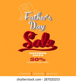 Retro Father's Day Sale. Typographical poster, flyer background