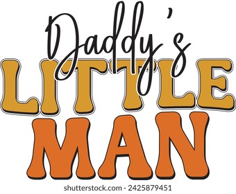 Retro Father's Day Sublimation Design. Groovy Bold Colorful Typography on White Background for ready to print on T-shirts, mugs, bags, pillows and more.
