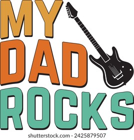 Retro Father's Day Sublimation Design. Groovy Bold Colorful Typography on White Background for ready to print on T-shirts, mugs, bags, pillows and more.