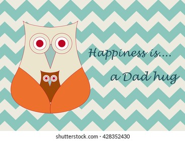 Retro Father's Day vector illustration, Dad hug designed, Card designed.