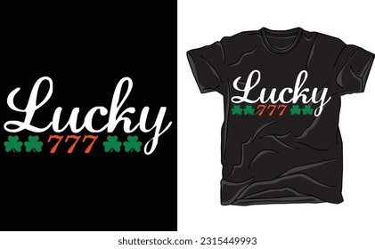 Retro Feeling lucky Shirt, Lucky Tshirt, Irish T Shirt, Shamrocks T-Shirt,Family Matching St. Patrick's Day Gift Tee,western lucky shirt, 777