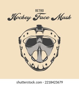 Retro Field Hockey Gesichtsmaske Vektorgrafik