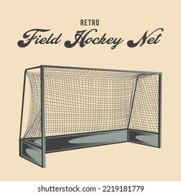 Retro Field Hockey Net Vector