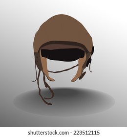 retro fighter pilot hat, vintage vector illustration.