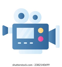 Retro film camera vector design in trendy style, professional video camera design