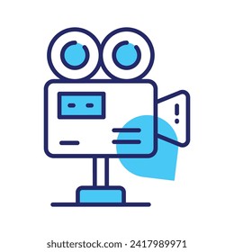 Retro film camera vector design in trendy style, professional video camera design