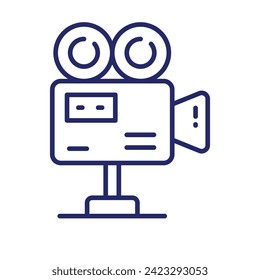 Retro film camera vector design in trendy style, professional video camera design