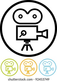 Retro film camera - Vector icon