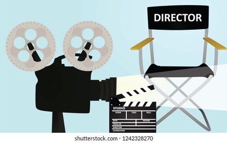 Retro film camera. vector illustration