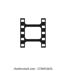Retro film, great design for any purposes. Black vector flat icon.