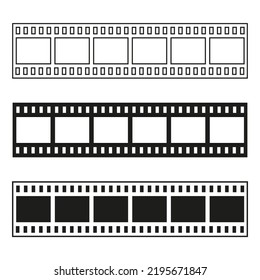 Retro film reel set. Vector illustration. stock image.