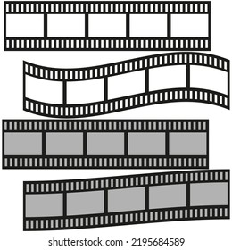 Retro film reel set. Vector illustration. stock image.