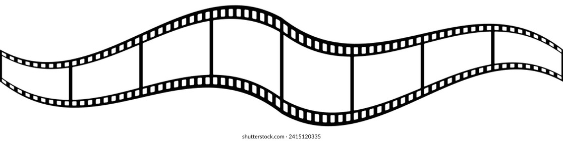 Retro film strip vector isolated on transparent background.