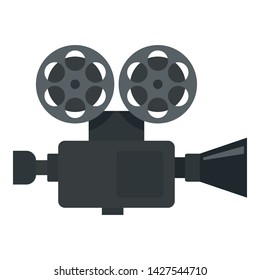 Retro film video camera icon. Flat illustration of retro film video camera vector icon for web design