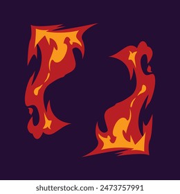 Llamas de fuego retro con movimiento circular