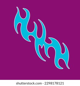 Retro Fire and Streetwear Objects Vector Collection. Ein modernes und auges Catching y2k brennt.