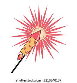 Retro Firework Rockets. illustration vector