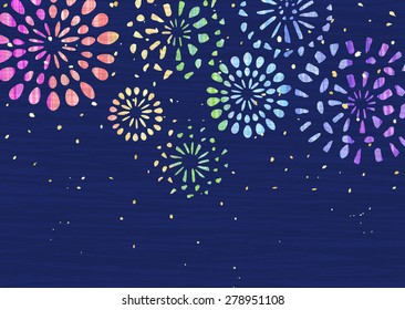 Retro fireworks background