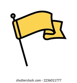 retro flag color icon vector. retro flag sign. isolated symbol illustration